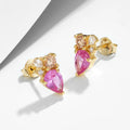 Fashion Sterling Silver Jewelry Earrings 925 Silver Teardrop Ruby CZ Earrings Women Fine Jewelry