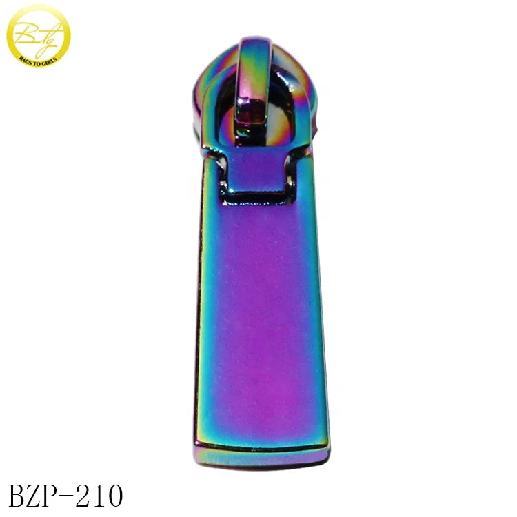 Zinc Alloy Bag Accessories Branded Puller Logos rainbow Auto Lock Zipper Sliders Metal Zipper Pull Tags