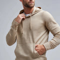 Men's Casual Lightweight Merino Wool Hoodie Winter Sweater with Anti-Wrinkle Breathable Anti-Shrink Front Logo Everyday Comfort