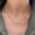 Hot Sale Big Cross Chain Birthday Date Rose Gold Plated Number Set Birthstone Necklace S925 Sterling Silver Custom Necklace