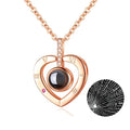 2022 Fashion Heart Jewelry Lovers Necklace 100 Language I Love You Stainless Steel Pendant Accessories Necklaces for Couple