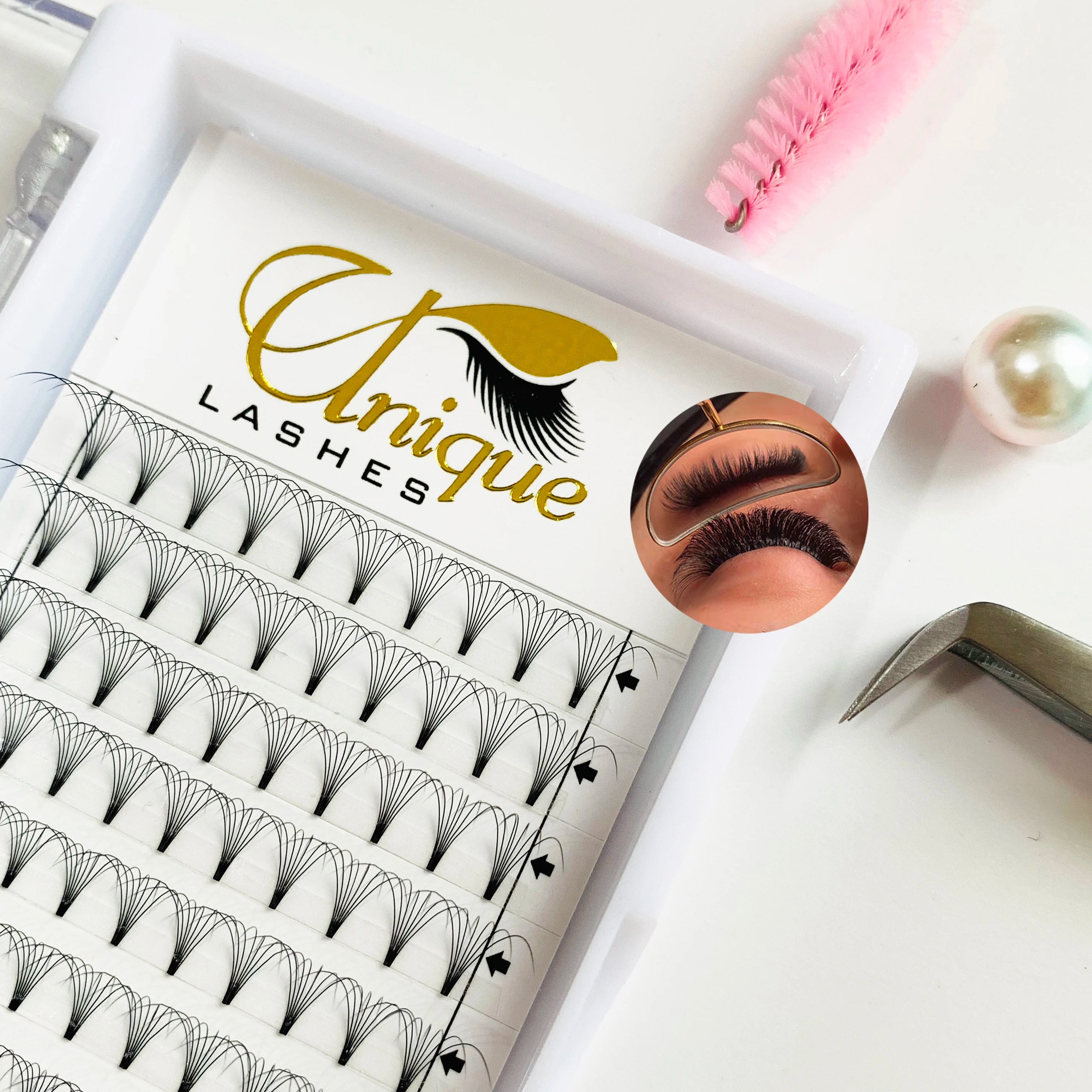 Premade Pre Made Fan Volume Eyelash Extension With 0.05 0.07 0.10mm Short Stem Promade Fans Eyelashes