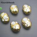 DIY Fashion Jewelry Bracelet Necklace Making Wholesale Gold Plated Oval Shape Natural Freshwater Pearl Loose Beads