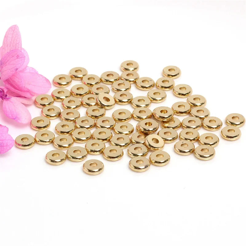 Wholesale Handmade Beaded 14K 18K Gold Brass Spacer Loose Beads Bracelet Accessories for Jewelry Making