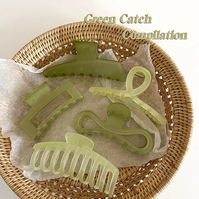 BPHNE Wholesale Korean Mustard Green Big Hair Claw Clips Cellulose Acetate