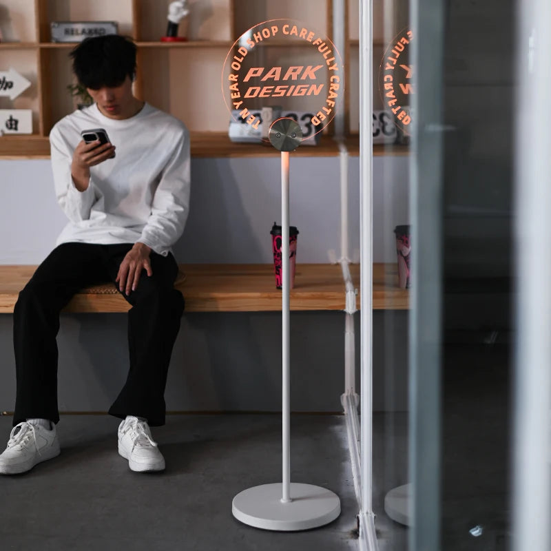 Store Creative Display Logo USB Charging Glow Floor Sign Content Customization