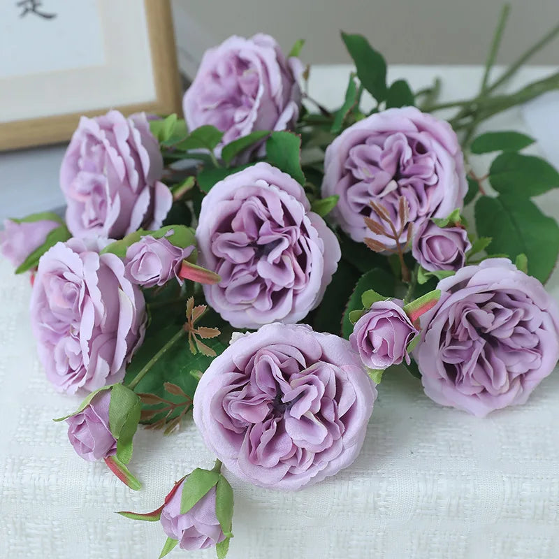 Artificial Silk Austin Rose Flower for Home Garden Engagement Banquets Weddings
