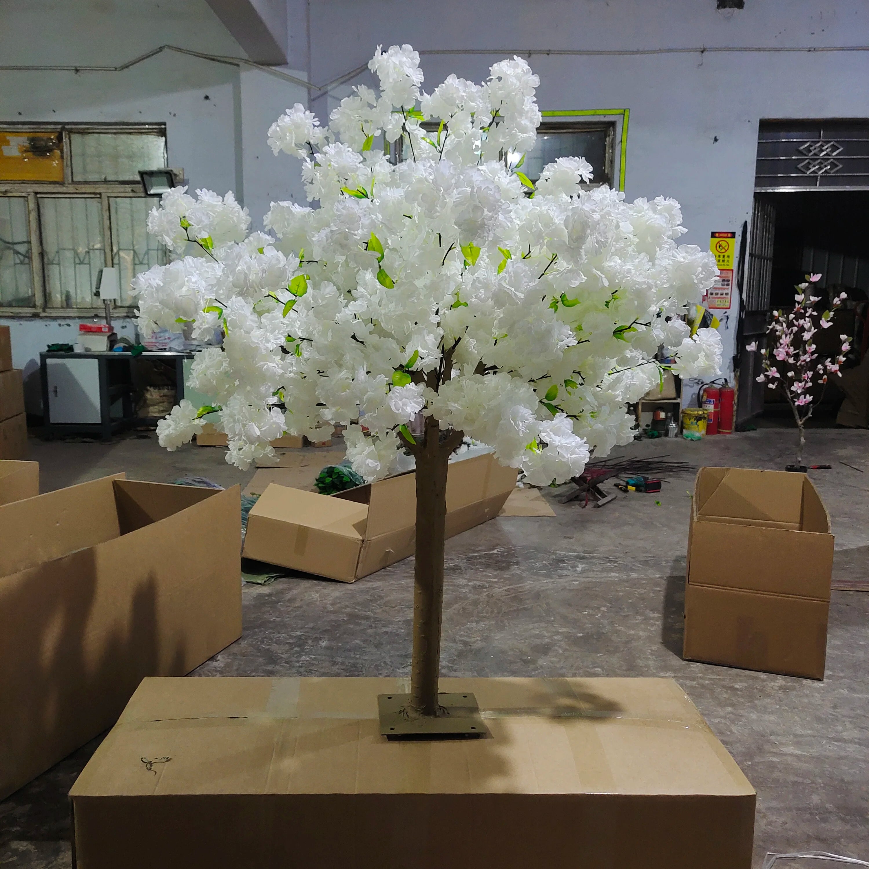 L503 High Quality Artificial Cherry Blossom Tree Table Centerpiece for Wedding and Christmas Silk+Plastic 1.2m Size
