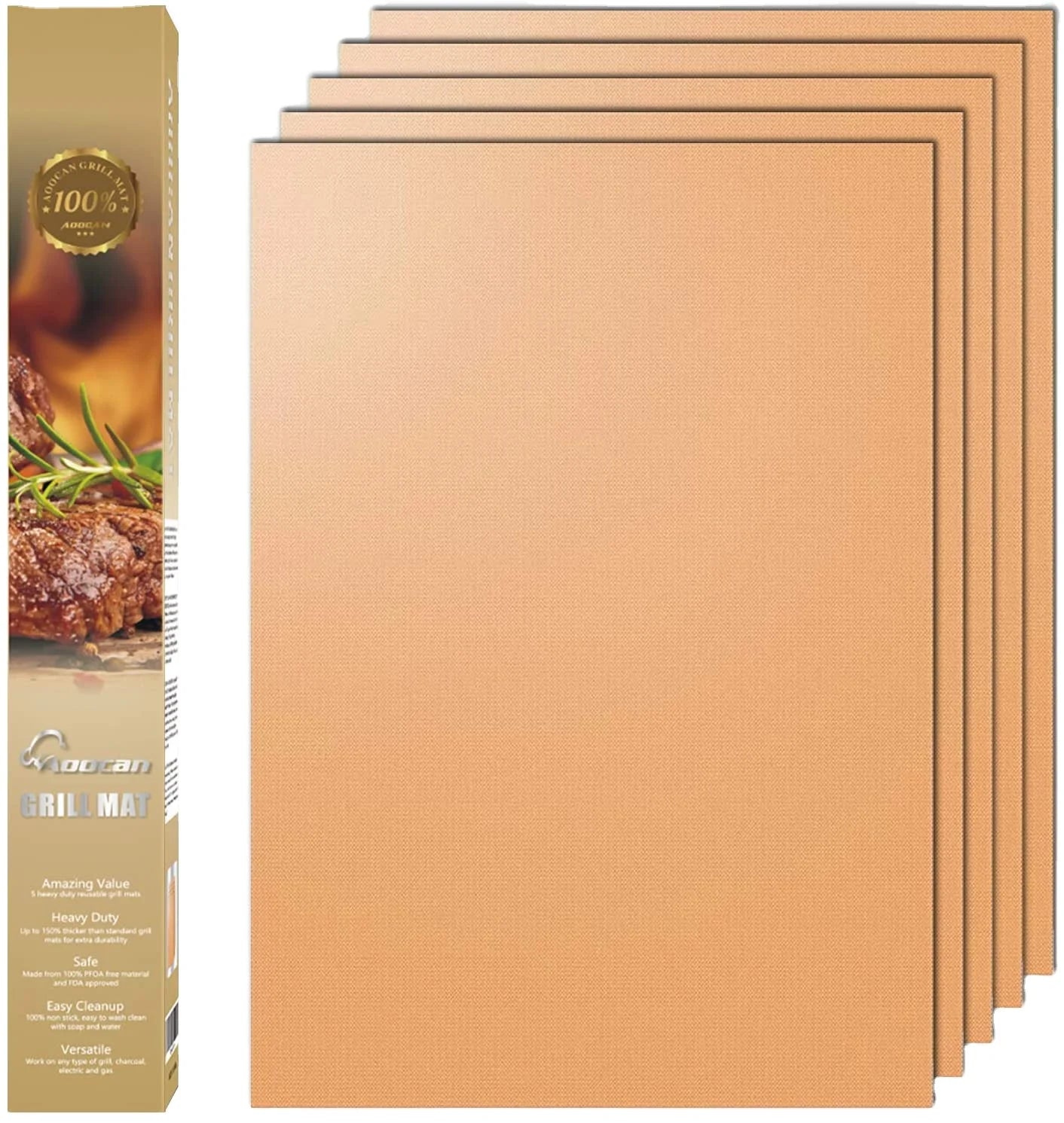 Copper Grill Mats Non Stick Copper Grilling Mats Reusable and Easy to Clean Works on Electric Gril