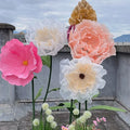 Mechanical Opening/Closing Silk Screen Floral Guide Simulated Wedding Arrangement Bouquets for Shopping Mall Decor Artificial
