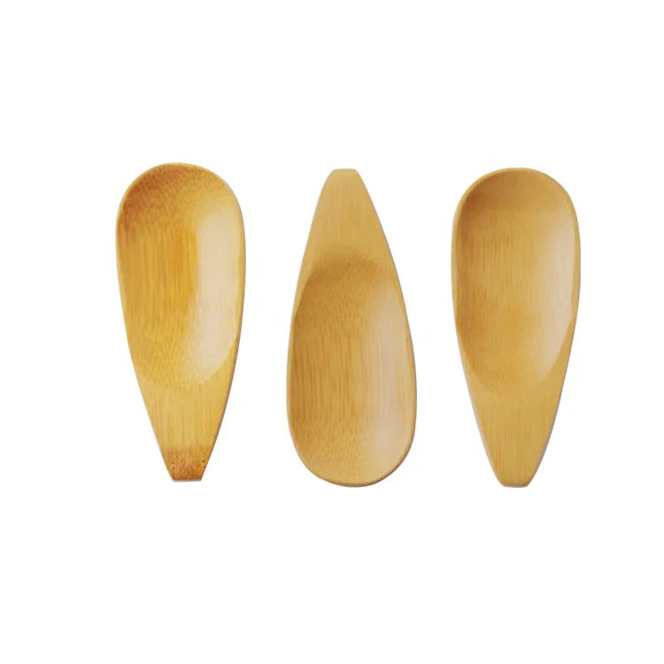 10cm Length Customized logo Nature Wooden Spoon Salt Spoon Coffee Measurement Bamboo Tea Spoon