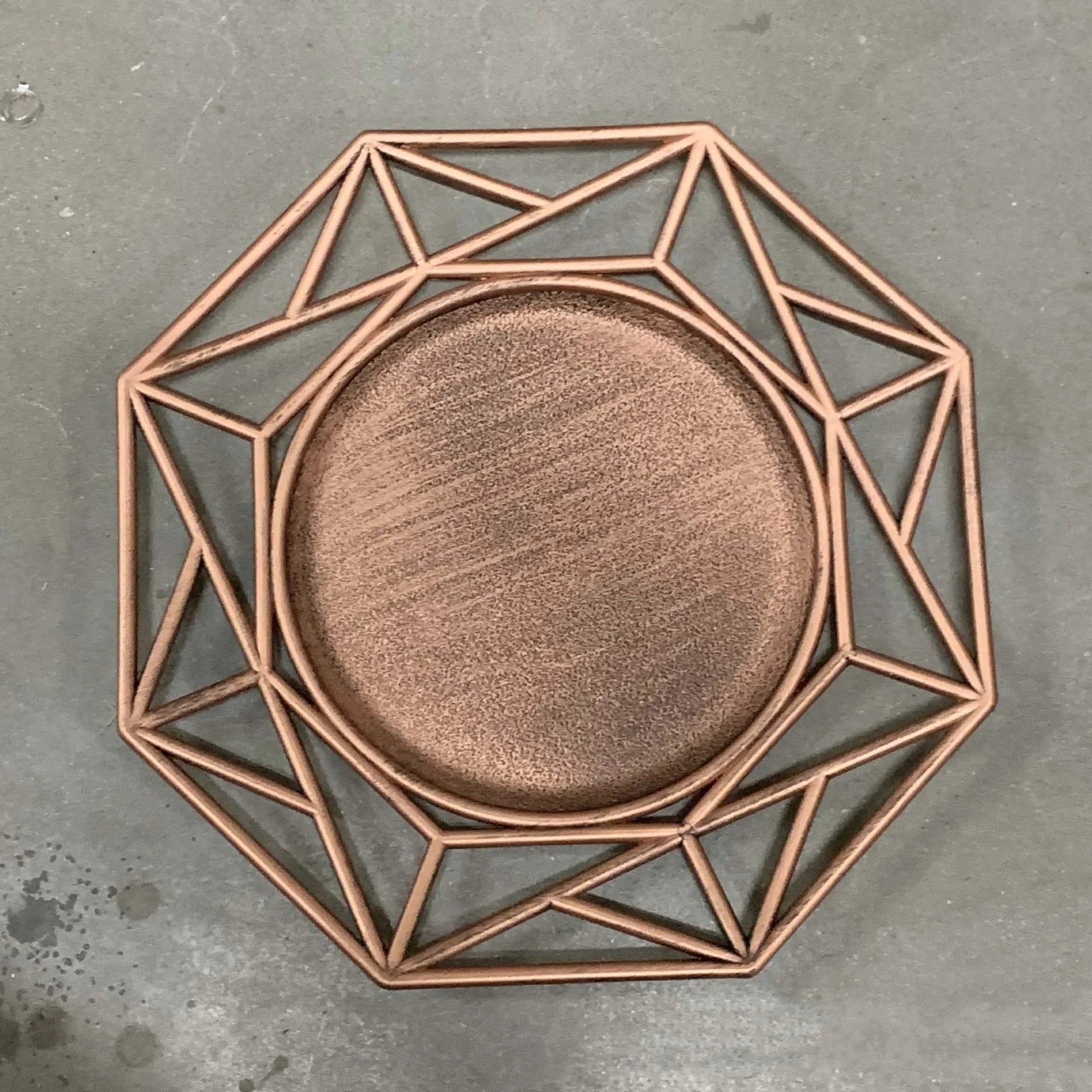 Multicolor Double Plating Unique Styling Skeleton Octagonal Dish Multipurpose Fruit Bowl Tray Decorative Charger Plates