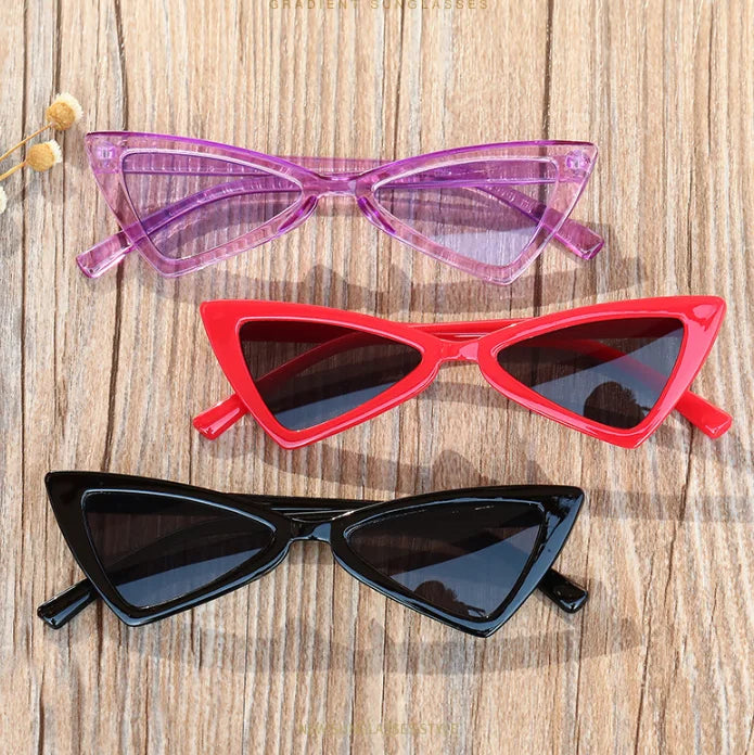 New Small Border Sunglasses Fashion Triangle Kids Retro Plate Cat Eye Sunglasses Novelty Shades for Children