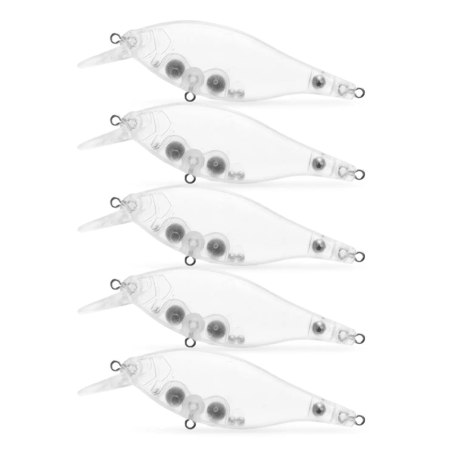 5pcs Transparent Fishing Lure Blank Hard Body Sinking Bait Fishing Bass Lure Fishing Lure Artificial Bait Crankbait Unpainted Ra