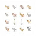 Fashion Dreamy Starry Sky Butterfly Star Moon Ear Bone Nails Screw Piercing Earring Quality Stud Earrings for Girls
