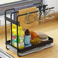 Kitchen Stainless Steel Wall Rag Dishcloth Holder Hanging Cup Rack Mesa With Water Tray Cleaning Cloth Shelf Sponge Drain Racks