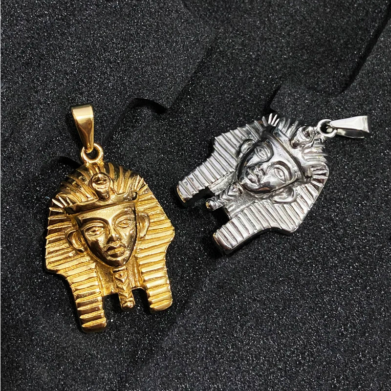 Punk Tutankhamun Ancient Egypt Pharaohs Charm Stainless Steel Religious Egyptian Pharaoh Head PendantJewelry King Tut Pendant