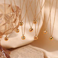 European American Classic Simple December Birthstone Pendant Necklace for Women Stainless Steel Plated 18K Gold Niche