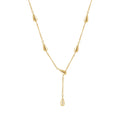 Fashion 18K Gold Plated Stainless Steel Jewelry Y-Shaped WaterDrop Charm Necklace Waterproof for Woman Party Necklace P253550