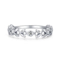 Beautiful Ladies Jewelry 925 Sterling Silver Fashion Zircon Diamond Flower Leaf Rings for Women Girls