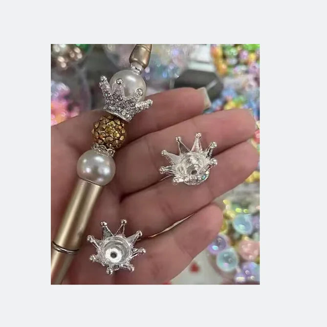 Wholesale 3D Crystal Crown Diy Pen Focal Beads