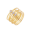Luxury Fashion 18k Gold Plated Stainless Steel Garland Jewelry Rings for Women