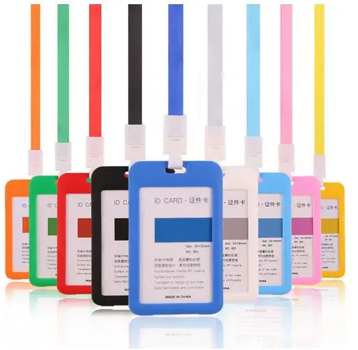 Custom Double-sided Transparent Lanyard Work Card Badge Plastic PP Exhibition Work Card Staff Rope Sleeve