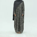 Loriya New Print Summer Cardigan for Women Premiumn Satin Dubai Ramadan Abaya Muslim Dress Kaftan Open Front Abaya Eid Islamic