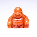 Huiying Custom Production Semi-precious Stones gemstone red aventurine sitting happy buddha Carvings 30*30mm MegaBDM