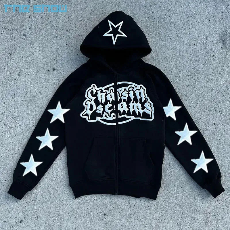 Custom Full Face Zip up Hoodie Manufacturer Satin Lined Hooded Sweatshirts Zipper Cropped 3D Puff Print Hoodie