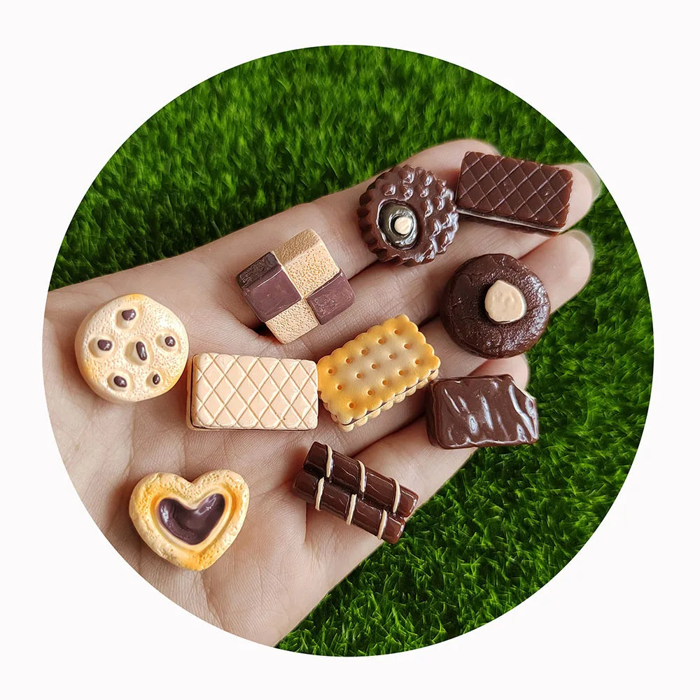 Bulk 100pcs Mixed Lot Chocolate Candy Resin Flatback Cabochons Embellishments Buttons for Scrapbooking Phone Case Decor