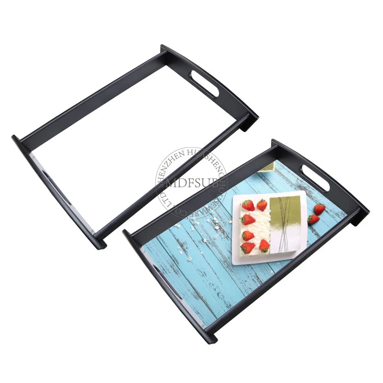 MDFSUB New Custom Small Sublimation MDF Blank Printable Wooden Food Serving Trays With Handle