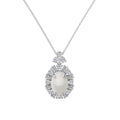 Dylam Top High Fine Jewelry Supplier 925 Sterling Silver 5A Cubic Zirconia White Chalcedony Pendant Necklace for Women Dress up