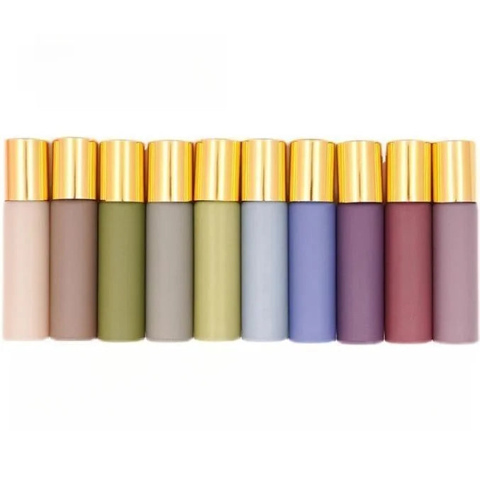 Custom logo Empty Essential Oil Glass 10ml Roll on Bottle Lip Gloss 5ml 10ml Roll on Bottle for Make up Packaging