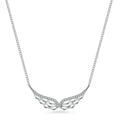 1 Carat VVS1 Moissanite S925 Sterling Silver Fashionable White Gold Chain Stone Pendant Wedding Wing Necklace Elegant Jewelry
