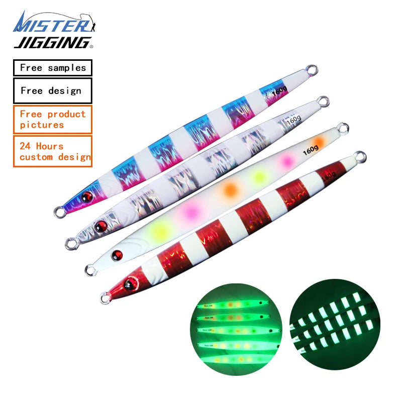 MISTER JIGGING 300g Artificial Hard Bait Fishing Lure Fast Speed Metal Jig Fishing Tuna Jigs Lure