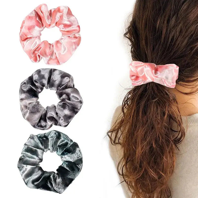 B.phne Women Velvet Scrunchies Accesorios Mujer Women Elastic Hair Bands Pink With Custom Logo