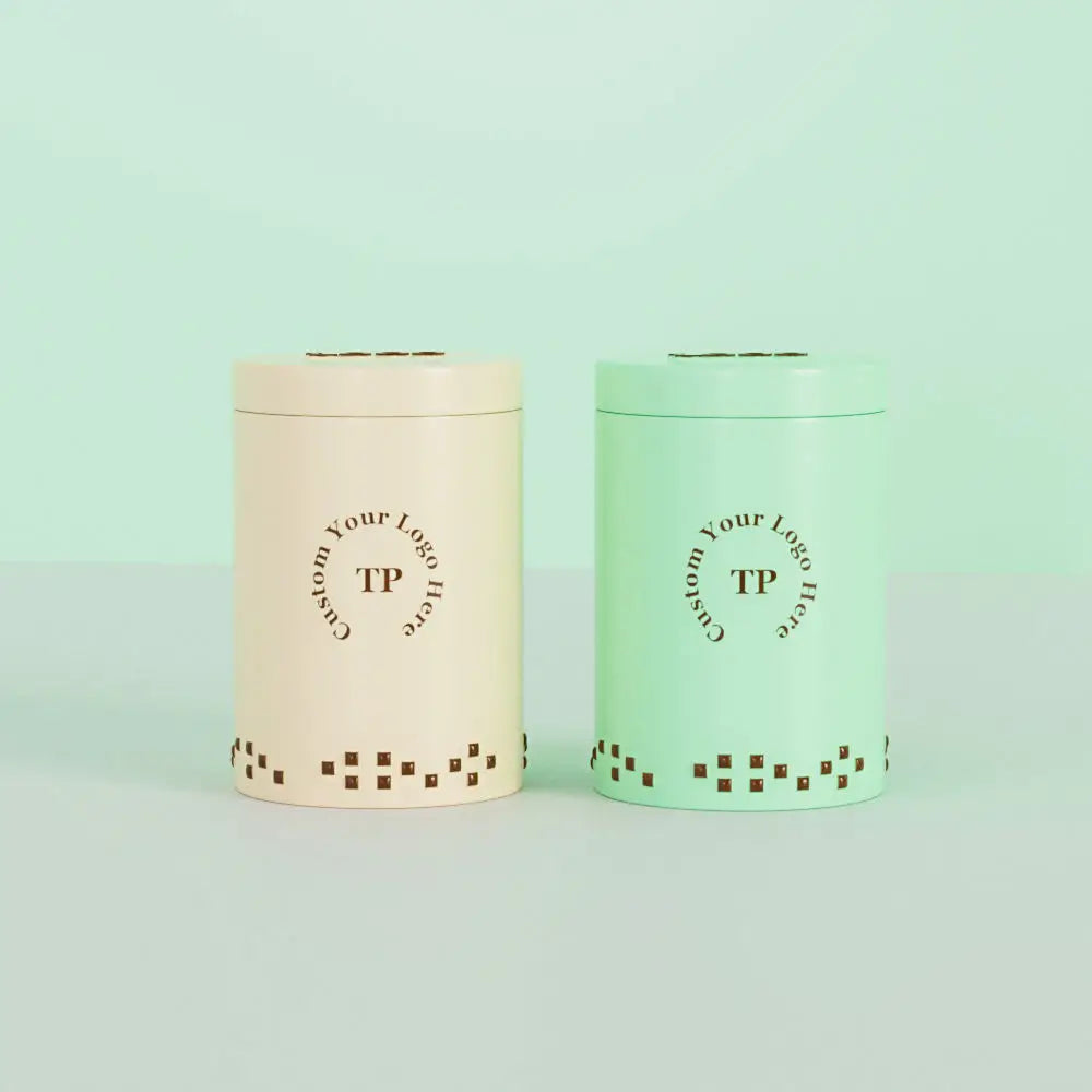 Tea Tins for Loose Tea 50g Customize Green Color Coffee Beans Matcha Bulk Can Embossing Powder for Printing
