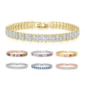 Wholesale Women High Quality Multicolored Rainbow Sliver Rose Gold 2.5*5MM Iced Zircon Trendy Customizable Tennis Bracelet