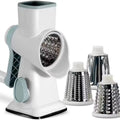 2024 New Arrival Wholesale Smart Rotary Multifunctional Vegetable Drum Slicer Cutter with 3 Stainless Steel Blades for Kitchen