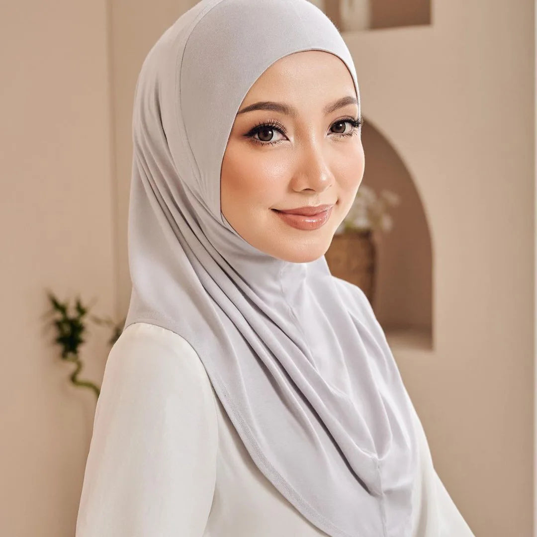 Women's Long Chiffon Hijab Double Edge Arab Headgear High Elastic Base Cap Custom Logo Summer Collection Wholesale for Muslims