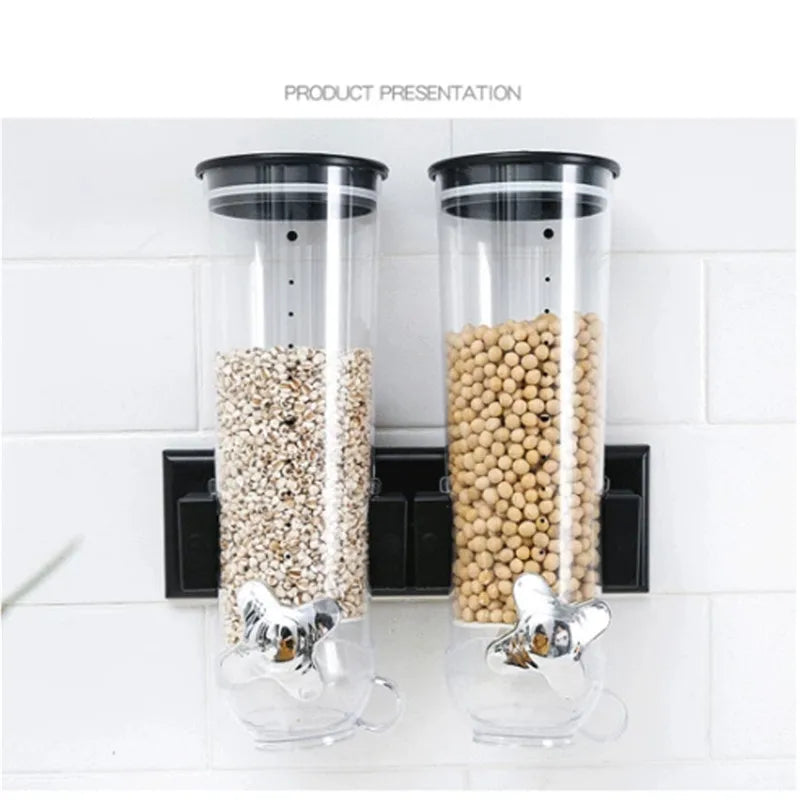 Wall-Mounted Plastic Injection Canister Cereal Dispenser Food Grain Storage Tank Candy Distributor Eco-friendly Durable for Food