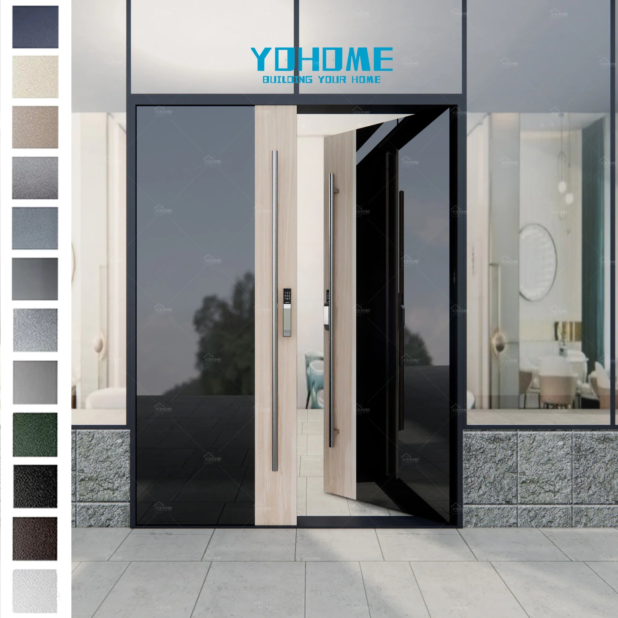 Italian Modern Minimalism Design Cast Aluminum Entry Doors Quality Modern Door for Home