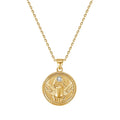 Nagosa 925 Sterling Silver Necklace 18k Gold Vermeil Zirconia Jewelry Scarab Coin Chain Pendant Necklaces