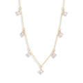 LOZRUNVE Fashion Elegant 925 Sterling Silver Diamond Cubic Zirconia Statement Charm Necklace Gold