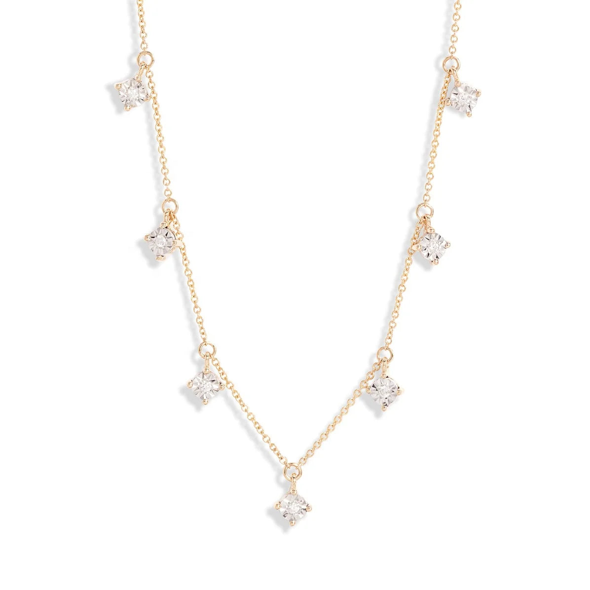 LOZRUNVE Fashion Elegant 925 Sterling Silver Diamond Cubic Zirconia Statement Charm Necklace Gold
