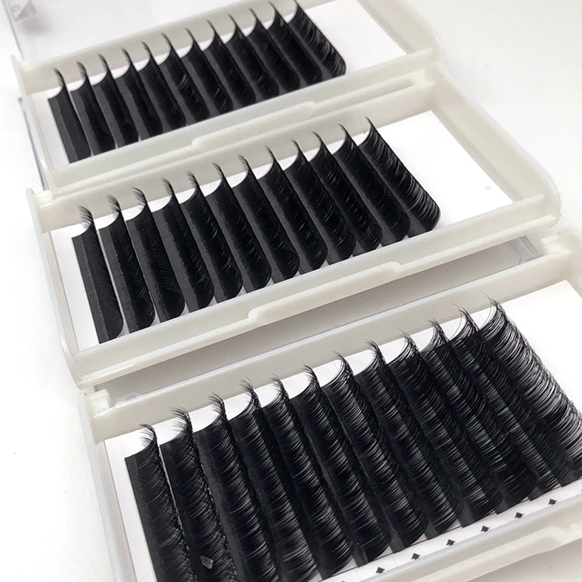 Custom Volume Mink  Lash Extension Trays Lashes Russian Easy Fan Cashmere Matte Silk Trays Easy Fan Handmade