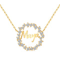 Personalized Zircon Loop Necklace Gold Plated S925 Sterling Silver Name Necklace