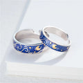 Handmade Open Fashion Jewelry Couple Starry Sky Ring Ring Personality Open Ring