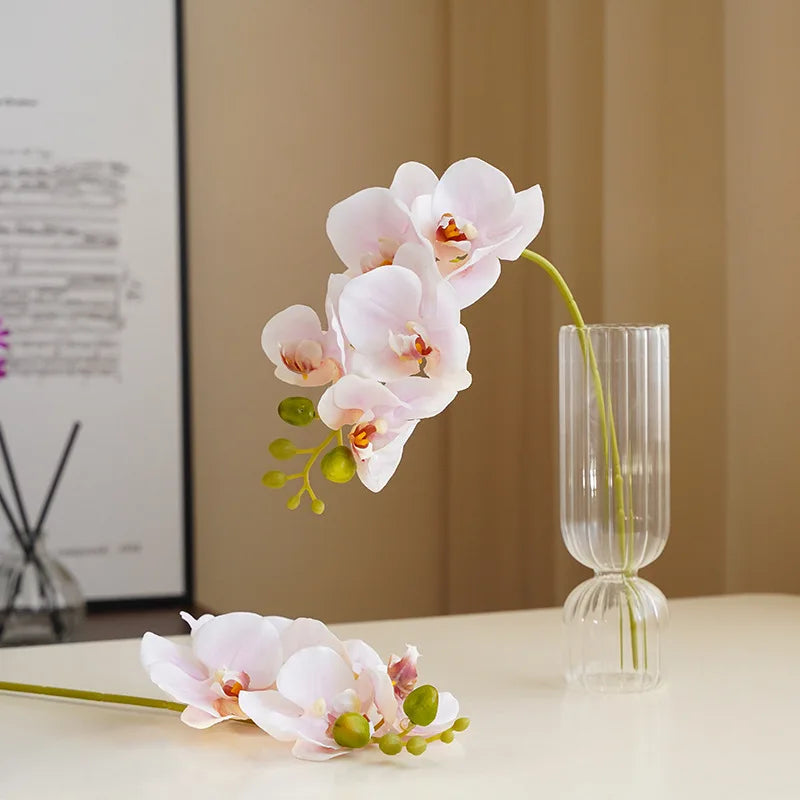 Wholesale of High-end Simulation Hand Moisturizing Single Branch 5-head butterfly Orchid Home Decoration Flower Arrangement